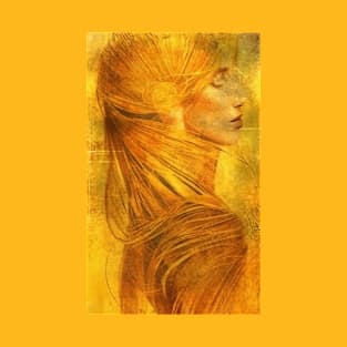 Lady's portrait in tints of gold T-Shirt