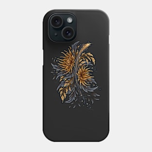 Floral Supernova - Gold / Grey Phone Case