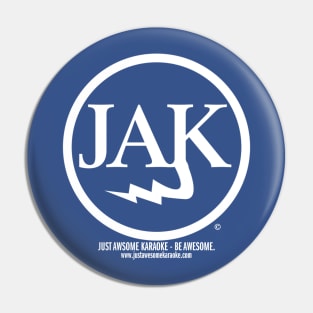 Just Awesome Karaoke - logo (white) Pin