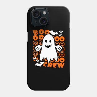 Boo Crew Halloween Ghost Text Orange Phone Case