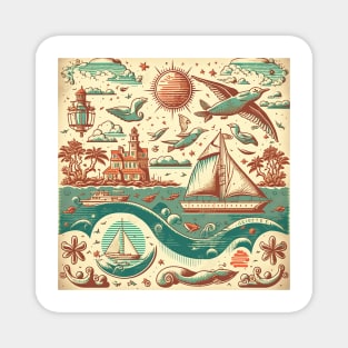 Vintage adventures of the sea II Magnet