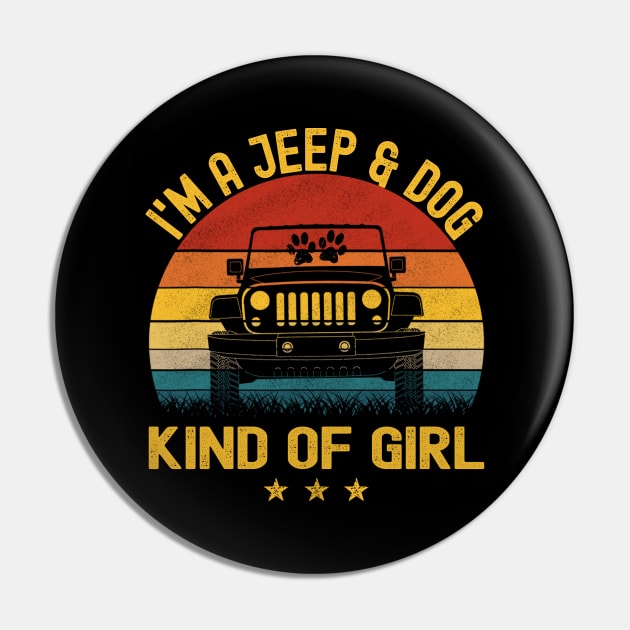 I'm A Jeep And Dog Kind Of Girl Vintage Jeep Jeeps Lover Pin by Jane Sky