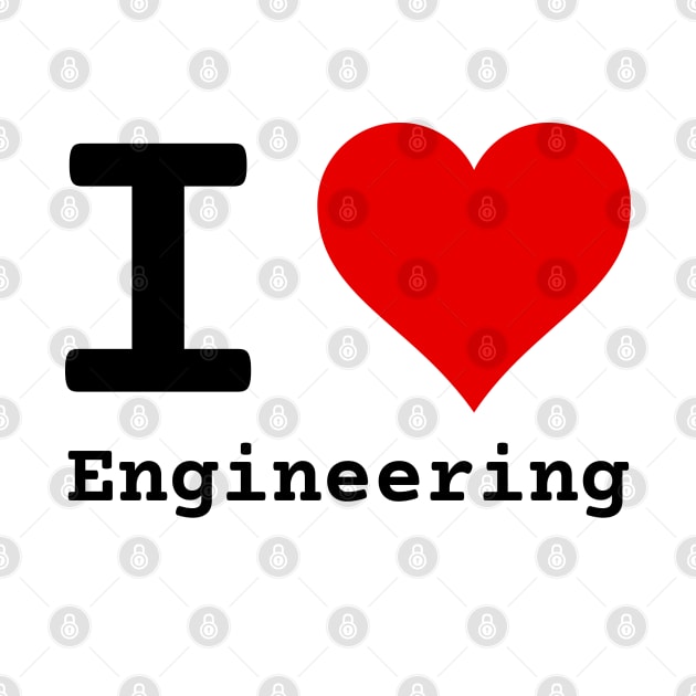 I Love Engineering | Stylized Heart Logo Black by aRtVerse