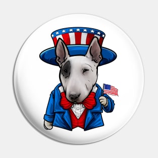 Fourth of July Bull Terrier Pin