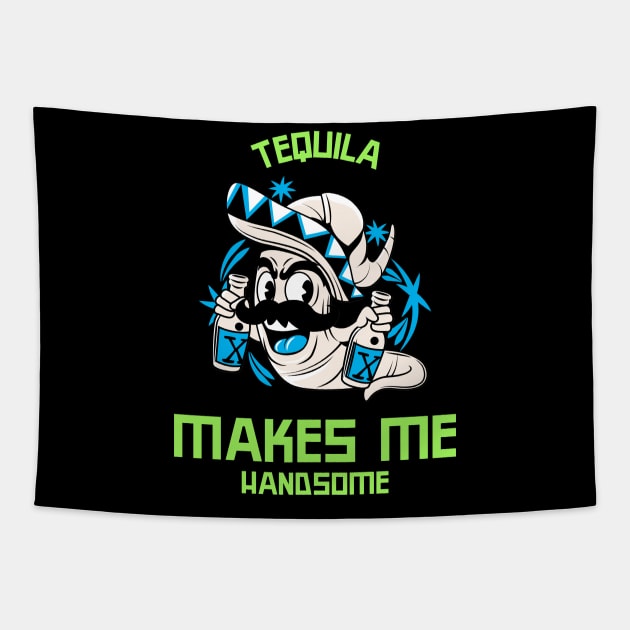 Tequila Funny Tequila Lover Tapestry by Tip Top Tee's