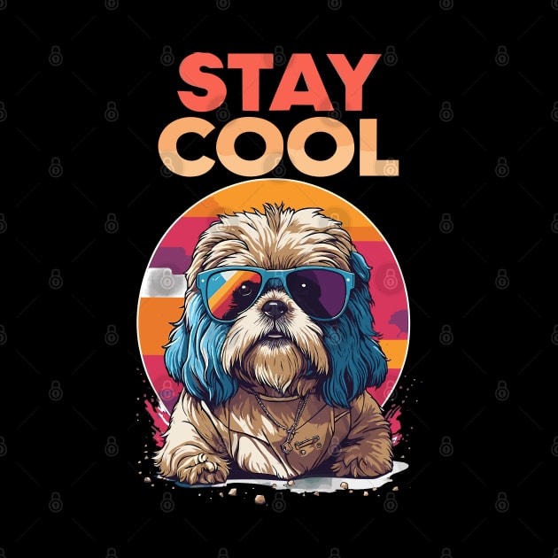 Cute Shih Tzu Stay Cool With Sunglasses Retro Hip Design by TF Brands