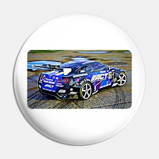 350z Drift Cartoon Drawing Action Print Pin