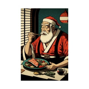 Santa Eating Dinner with Chopsticks T-Shirt