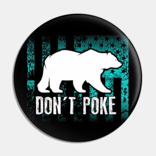 Dont Poke Bear Cute Superhero Bear Usa Pin