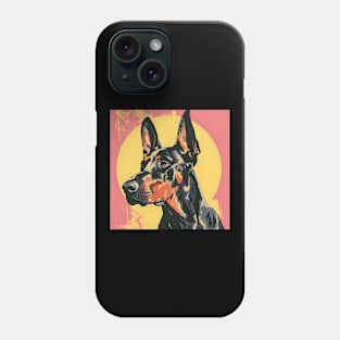 Doberman Pinscher in 80's Phone Case