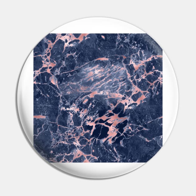 Pink and Navy Blue Colors Marble Pin by Photomisak72