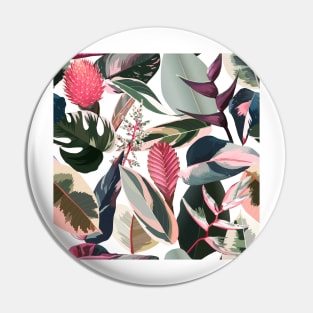 Chic and Modern Tropical Floral and Foliage Pin