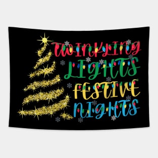 Twinkling lights festive nights. Tapestry