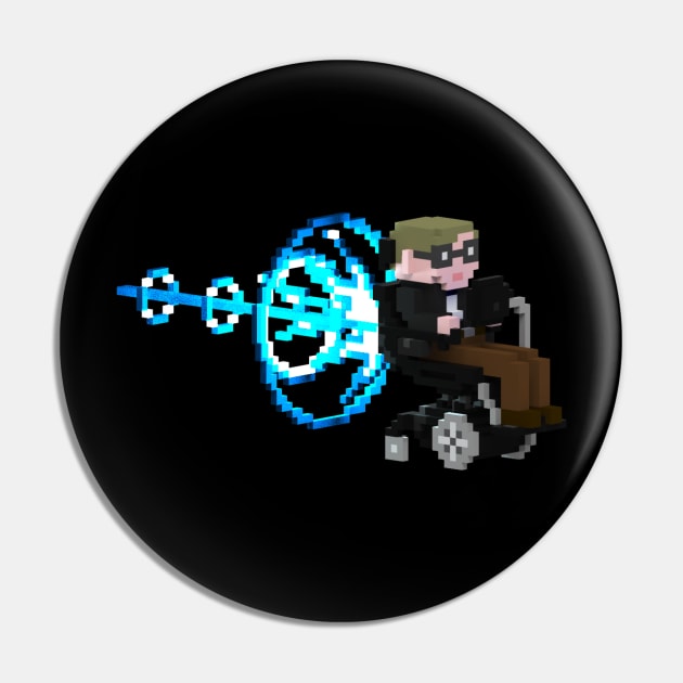 Stephen Hawking Rocket-chair Pin by prometheus31