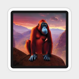 Orangutan on a mountain side Magnet