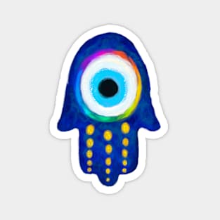 Evil Eye Pride Hamsa Painting Magnet