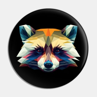 Raccoon Polygon Head Pin