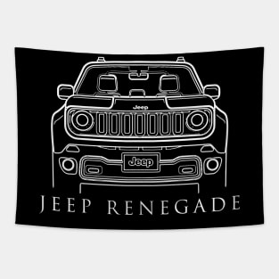 Jeep Renegade 2 Car Form White Artwork Tapestry