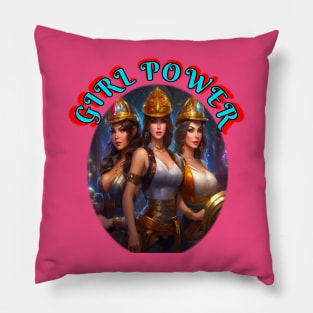 Girl Power, construction crew Pillow