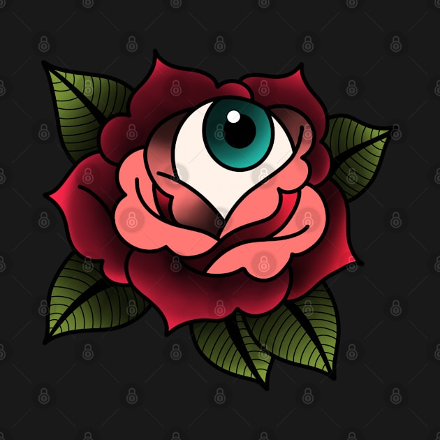 Eye ball Rose - Traditional Tattoo flash by ladyjrae