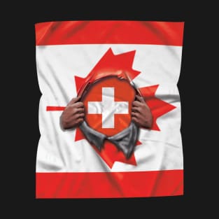 Switzerland Flag Canadian Flag Ripped - Gift for Swiss From Switzerland T-Shirt