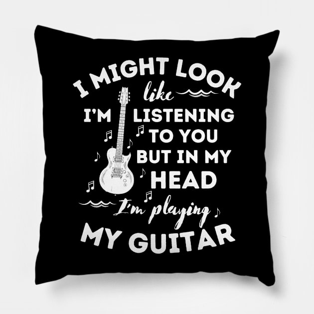 Funny Guitar Player Guitarist Pillow by Teewyld