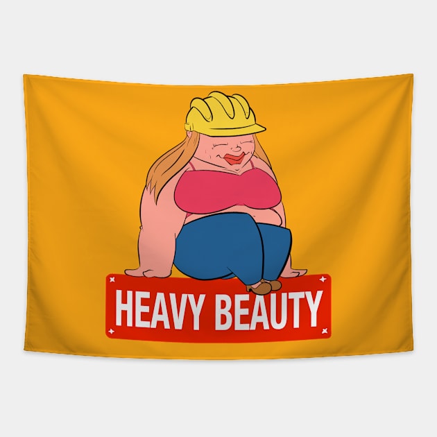 Heavy Beauty Plus size woman sitting posing Tapestry by D-PAC