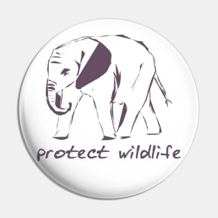 protect wildlife - elephant sketch Pin