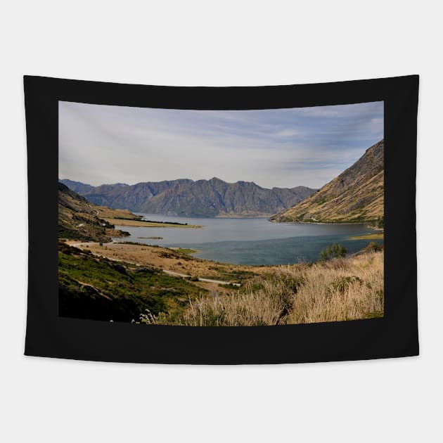 Nouvelle Zélande -  Lac Hawea Tapestry by franck380