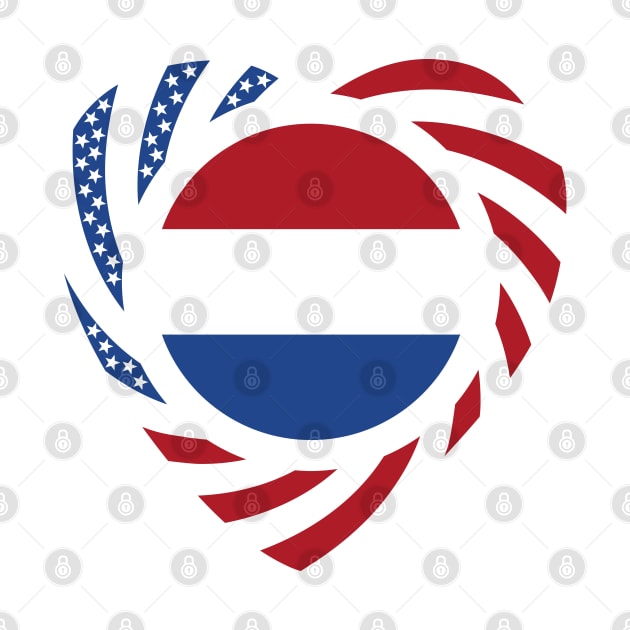Dutch American Multinational Patriot Flag Series (Heart) by Village Values