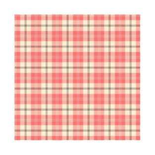 Soft Warm Pink Cream and Brown Plaid Pattern High Res 300 DPI T-Shirt