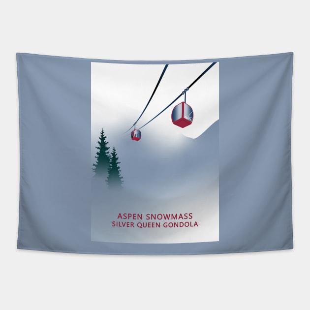 Aspen Silver Queen Gondola Tapestry by leewarddesign