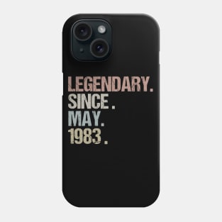 36th Birthday Gift Legendary Since May 1983 Retro Phone Case