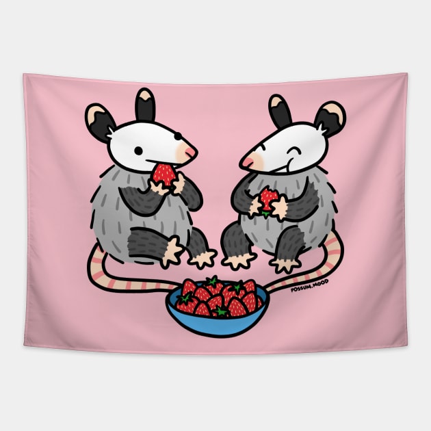 Eatin Strawbs Tapestry by Possum Mood