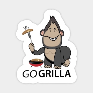 Funny gorilla as a griller Magnet