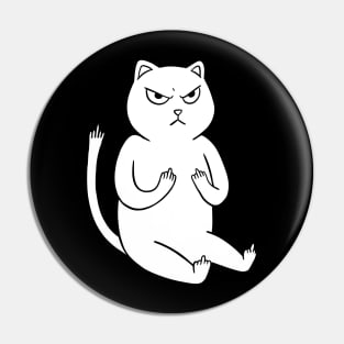 Cat middle fingers Pin