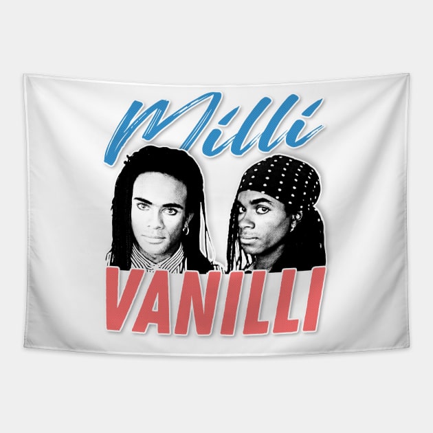 Milli Vanilli - Vintage Look Design Tribute Tapestry by DankFutura