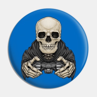 Gamer Skeleton Video Game Lover Illustration Pin