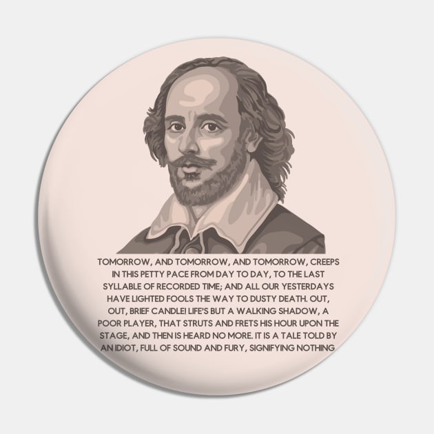 Shakespeare Macbeth Speech Pin by Slightly Unhinged