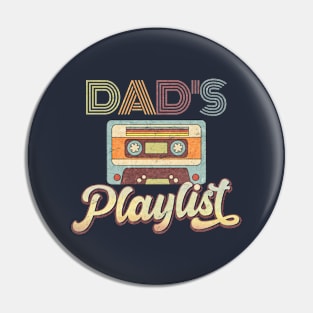 Dad's Playlist Vintage Retro Cassette Music Pin