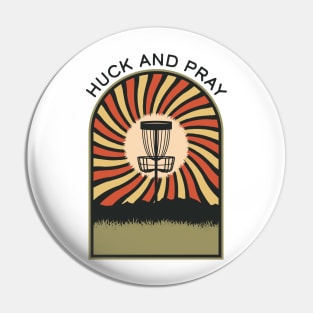 Huck and Pray | Disc Golf Vintage Retro Arch Mountains Pin