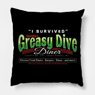 Greasy Dive Diner Pillow