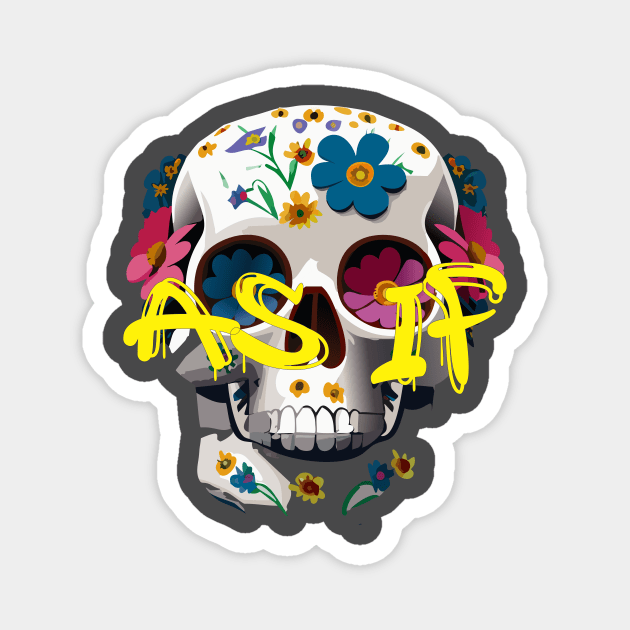 As if! Skull Graffiti Magnet by negative-space-designs