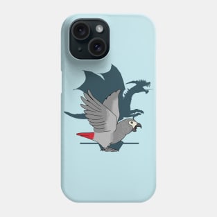 african grey parrot dragon shadow Phone Case