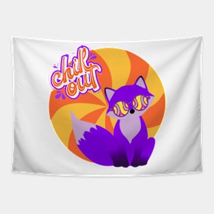 Groovy Kawaii Fox Tapestry