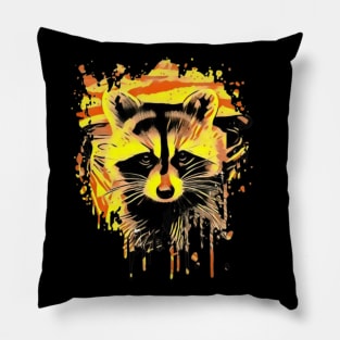 Racoon Tie Dye animal art design Pillow