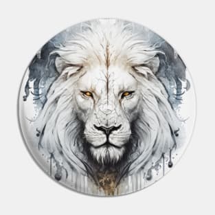 Lion Portrait Animal Painting Wildlife Outdoors Adventure Pin