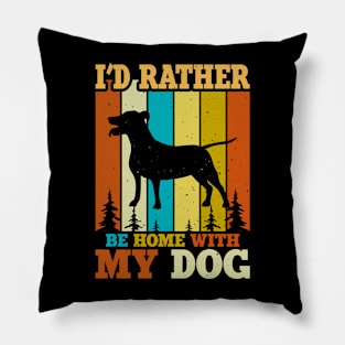 I'd Rather Be Home With My Dog T shirt For Women T-Shirt Pillow