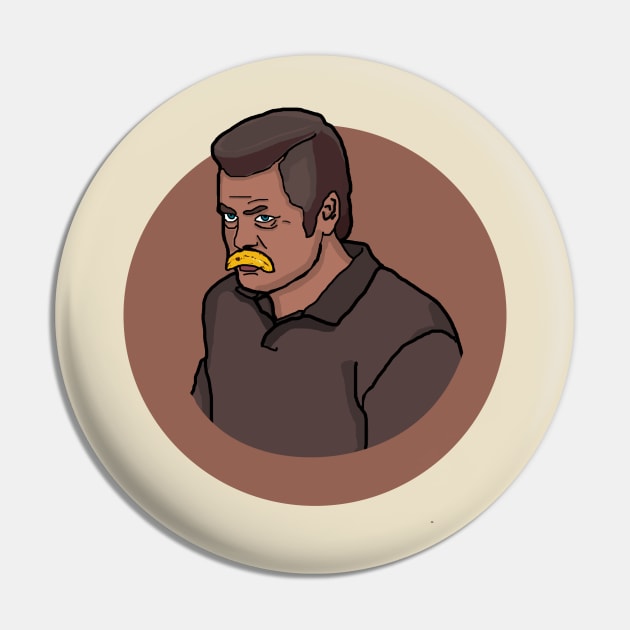 Ron Swanson eating a banana Pin by rrsegnini