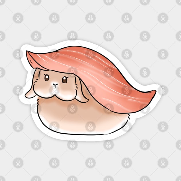 Salmon Sushi Rabbit _ Bunny Sushi _ Bunniesmee Magnet by GambarGrace